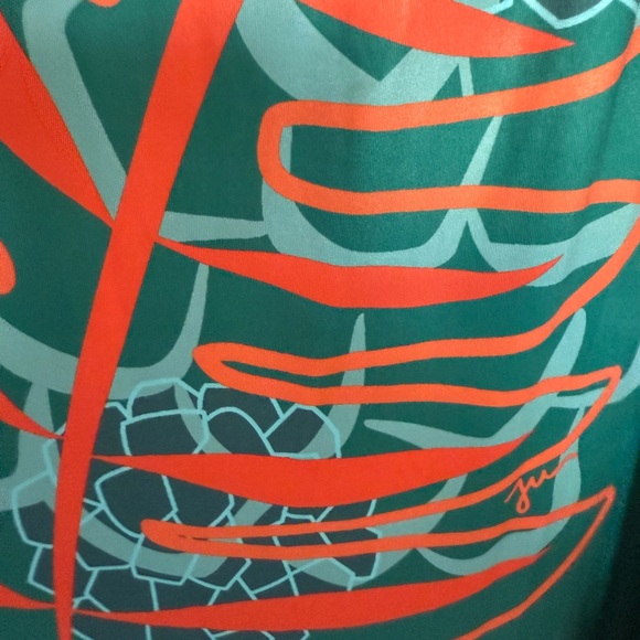 JuJu Vibrant Green and Orange Maxi Dress - Picture 3 of 3